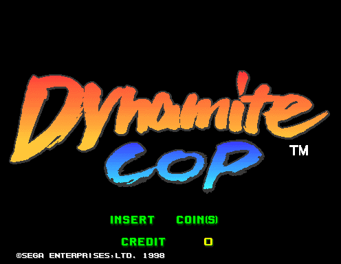 Dynamite Cop (Export, Model 2B) Title Screen